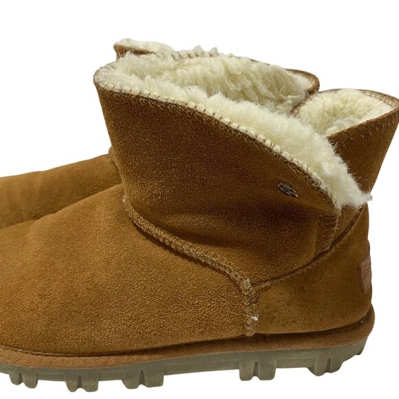 Tommy Bahama Y2K Short Suede Boot Mini Winter Snow White Fleece Lining Size 7 - Picture 6 of 9